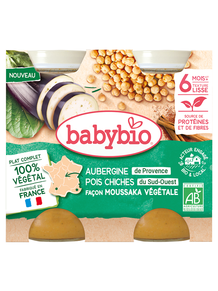 Babybio Moussaka Végétale - Aubergines Pois Chiches Tomates 400 g